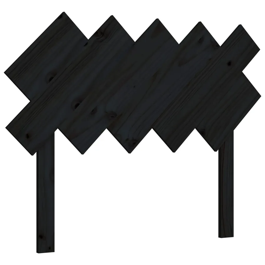 Tête de lit Noir 104x3x80,5 cm Bois massif de pin - 2