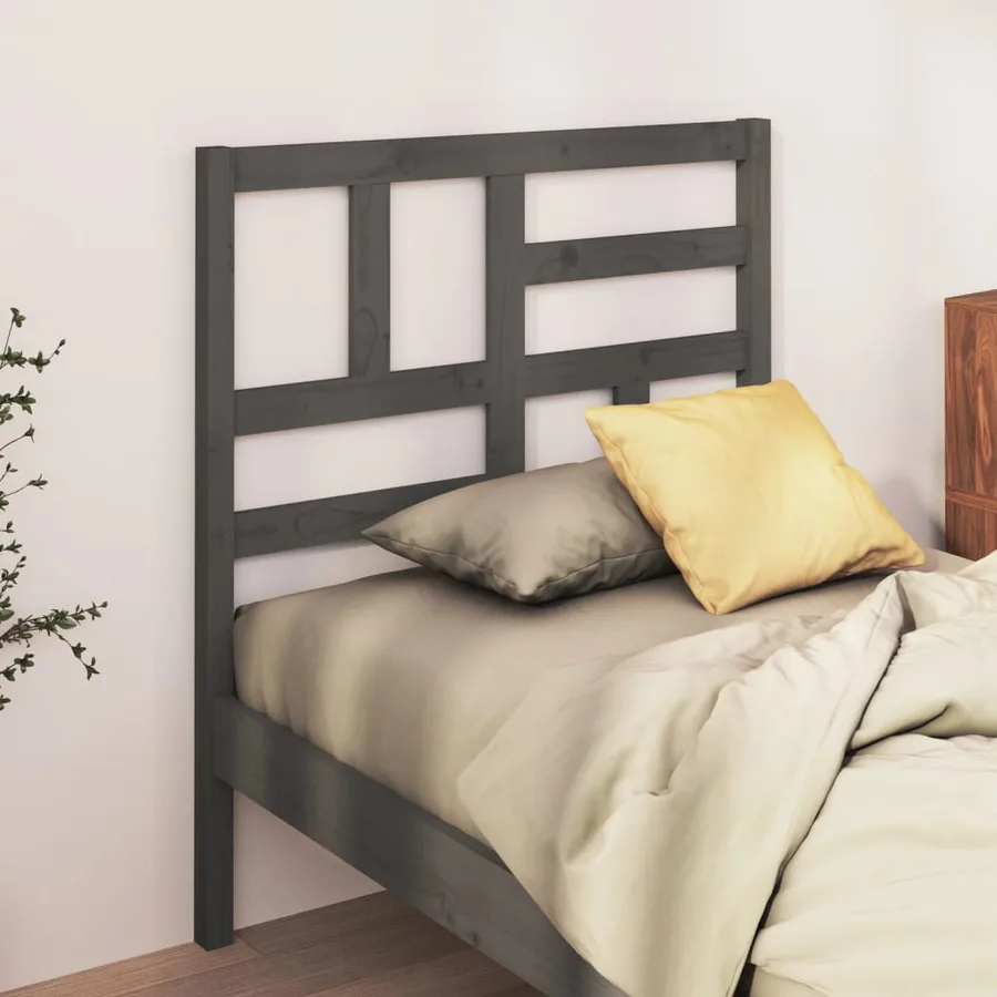 Tête de lit Gris 106x4x104 cm Bois massif de pin - 3