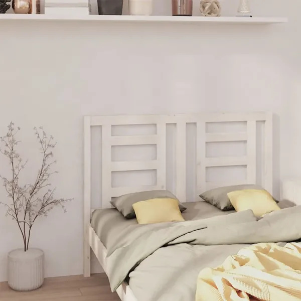 Tête de lit Blanc 126x4x100 cm Bois massif de pin
