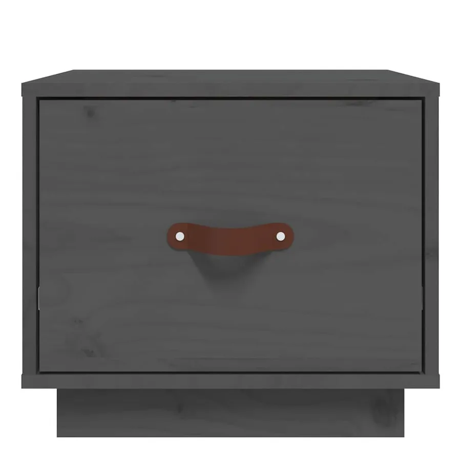 Tables de chevet 2 pcs Gris 40x34x35 cm Bois de pin massif - 5