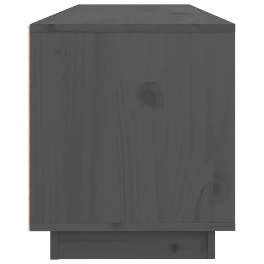 Meuble TV Gris 100x34x40 cm Bois de pin massif - 8