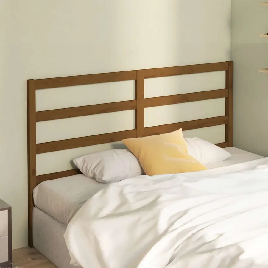 Tête de lit Marron miel 166x4x100 cm Bois massif de pin - 3