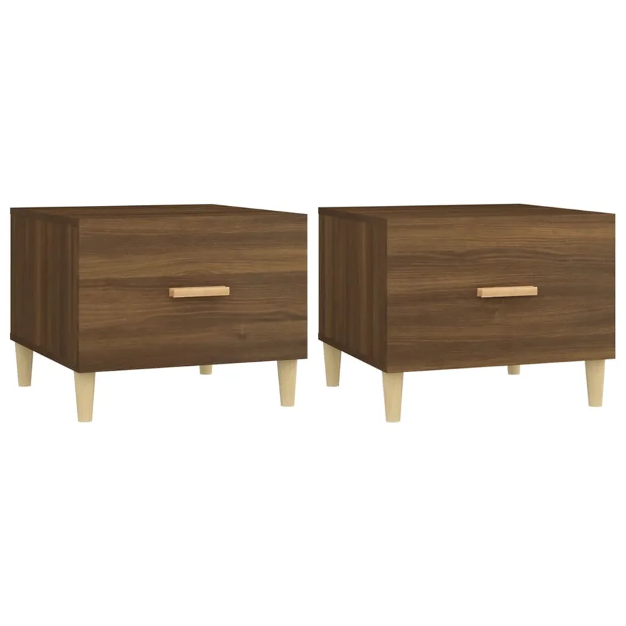 Tables basses 2 pcs chêne marron 50x50x40 cm bois d'ingénierie - 2