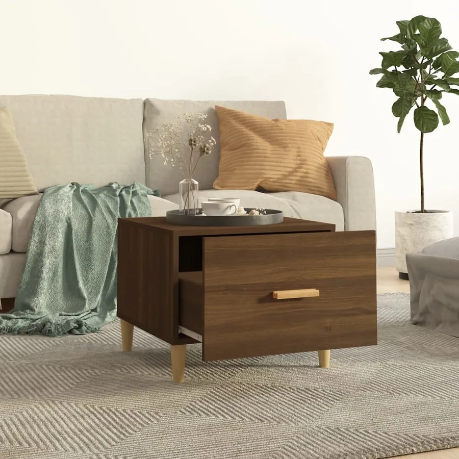 Tables basses 2 pcs chêne marron 50x50x40 cm bois d'ingénierie - 3