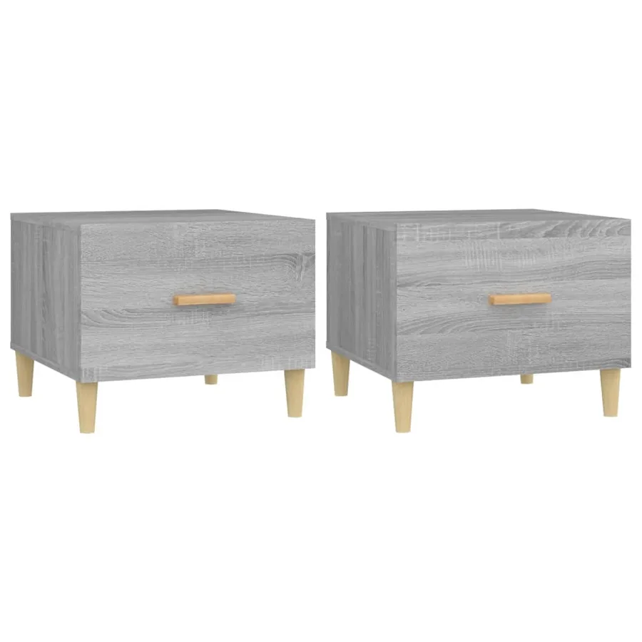 Tables basses 2 pcs sonoma gris 50x50x40 cm bois d'ingénierie - 2