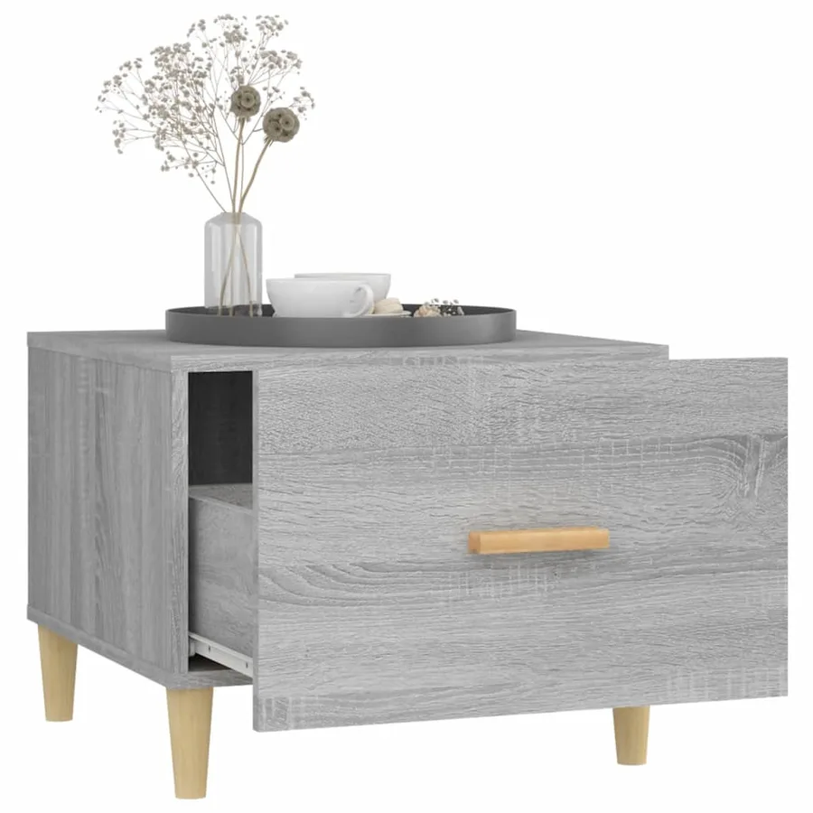 Tables basses 2 pcs sonoma gris 50x50x40 cm bois d'ingénierie - 4