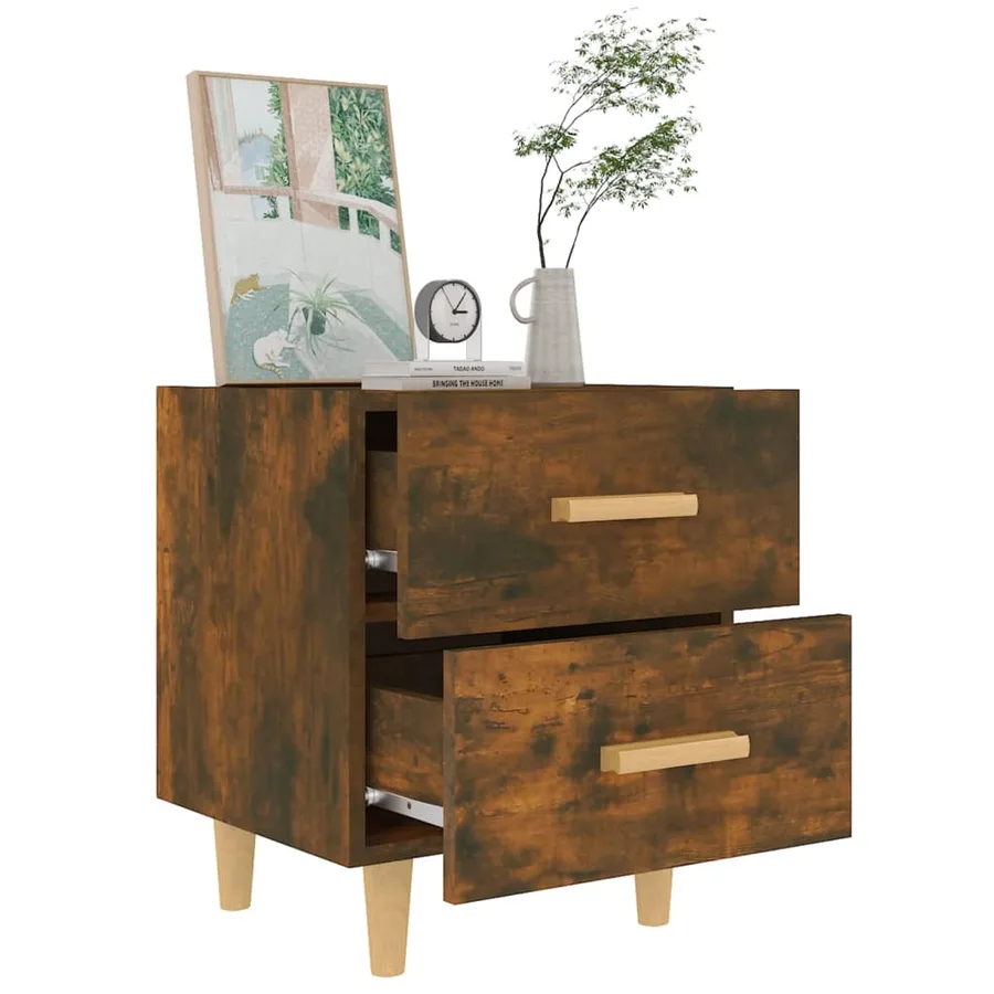 Table de chevet Chêne fumé 40x35x47,5 cm - 6
