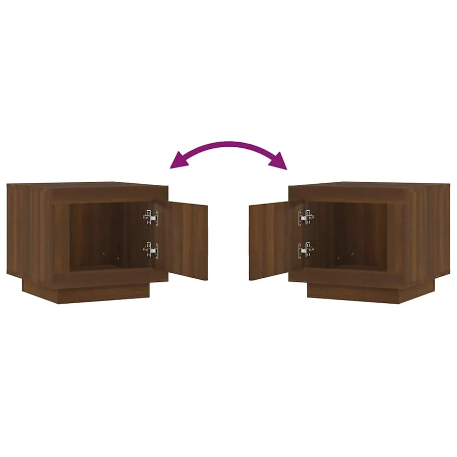 Table basse chêne marron 51x50x45 cm bois d'ingénierie - 8