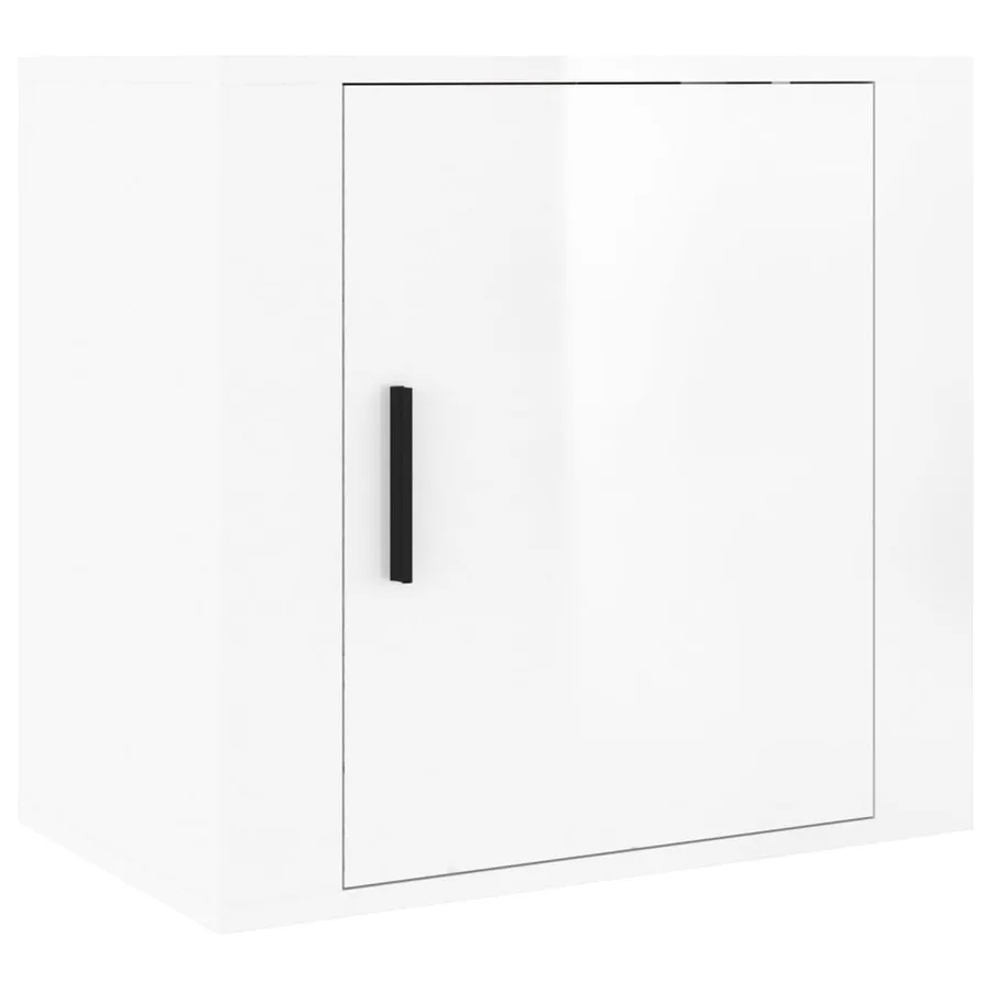 Table de chevet murale Blanc brillant 50x30x47 cm - 2