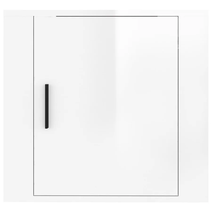 Table de chevet murale Blanc brillant 50x30x47 cm - 5