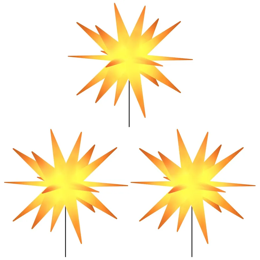 Lumières de Noël avec piquets 3 pcs LED pliable jaune 57 cm - 3