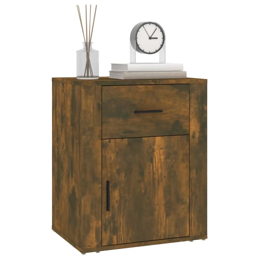 Table de chevet Chêne fumé 50x36x60 cm Bois d'ingénierie - 4