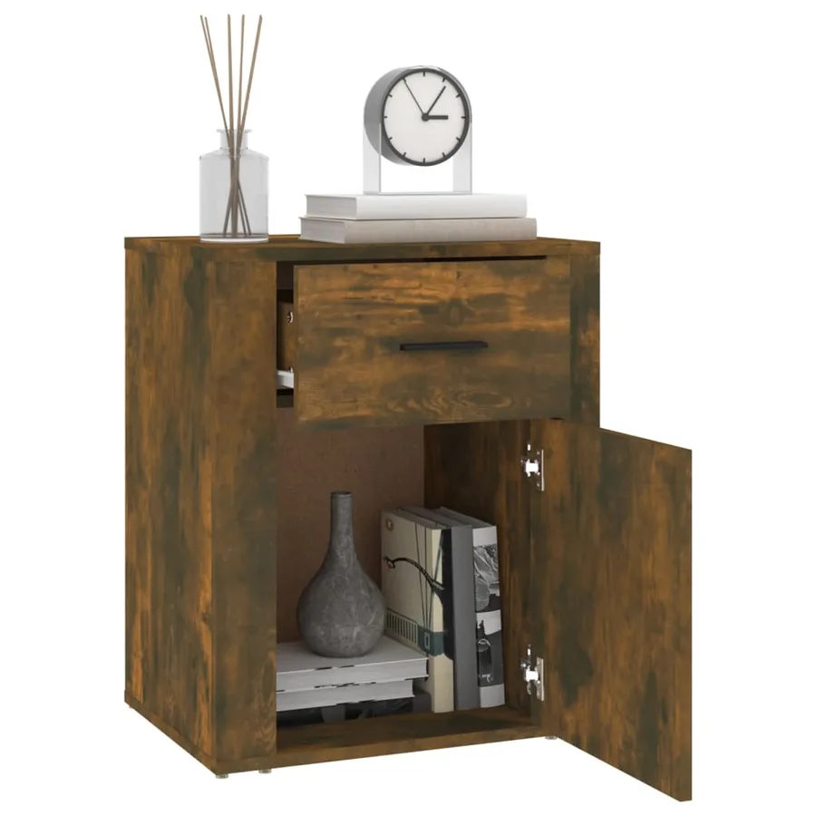 Table de chevet Chêne fumé 50x36x60 cm Bois d'ingénierie - 5