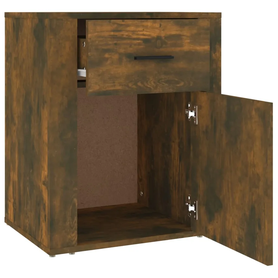 Table de chevet Chêne fumé 50x36x60 cm Bois d'ingénierie - 7