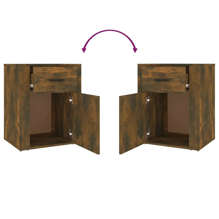Table de chevet Chêne fumé 50x36x60 cm Bois d'ingénierie - 9