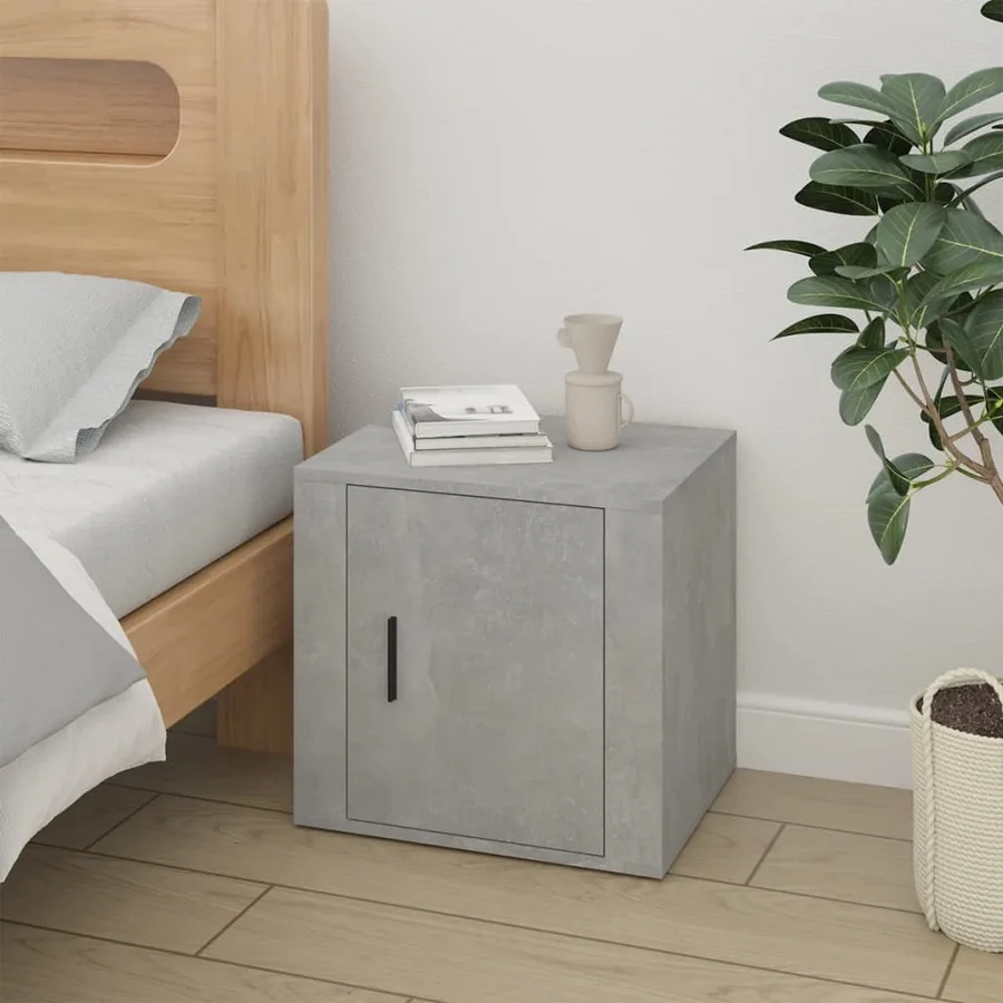 Tables de chevet 2 pcs Gris béton 50x39x47 cm - 3