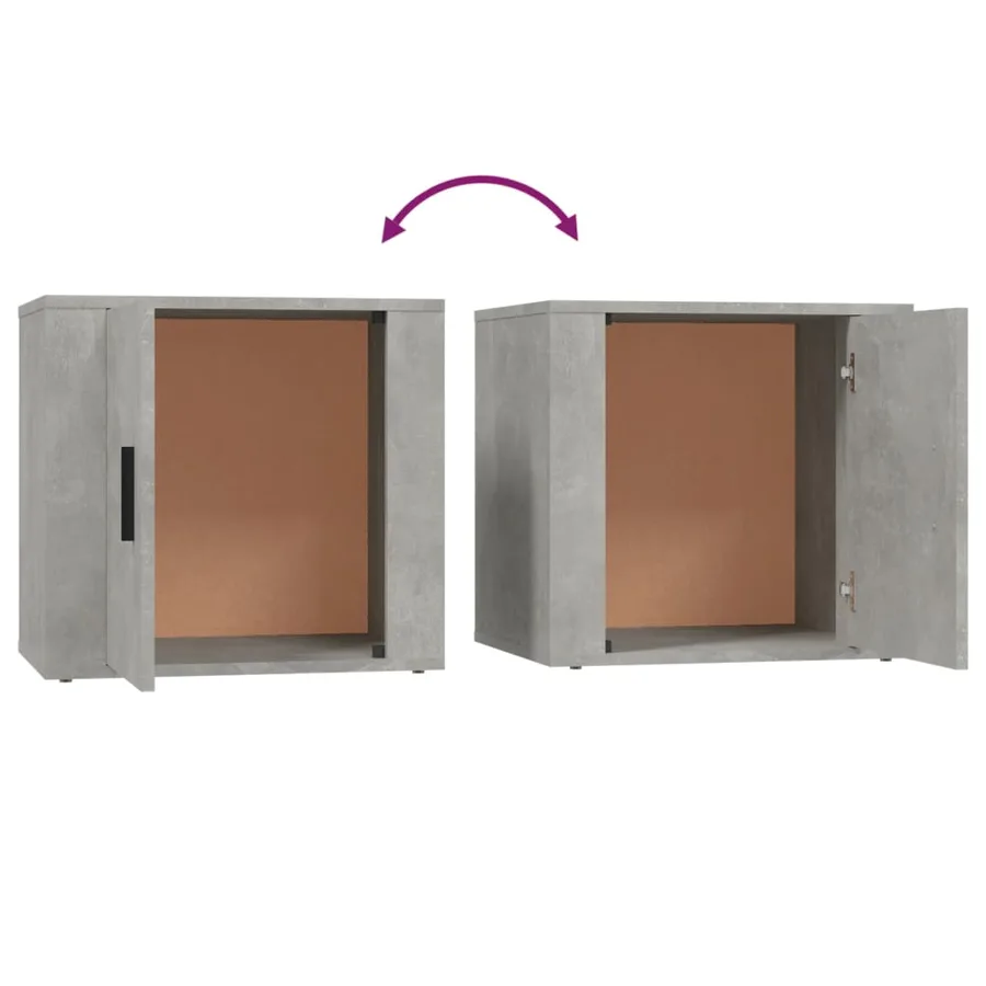 Tables de chevet 2 pcs Gris béton 50x39x47 cm - 9