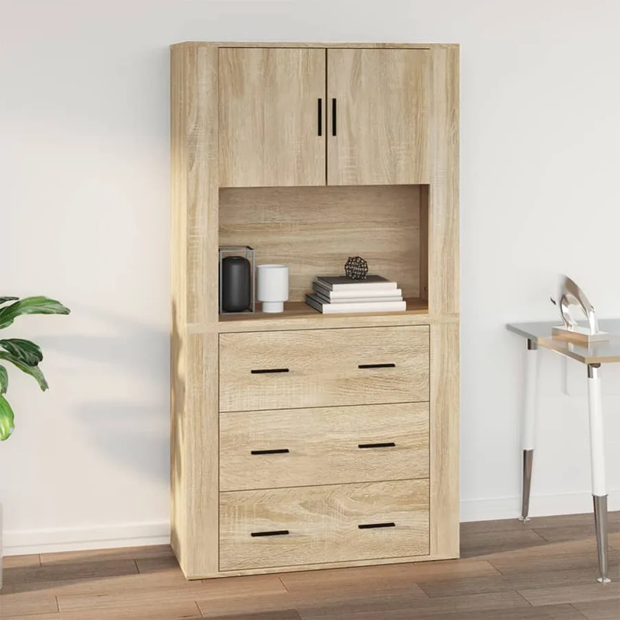 Armoire murale Chêne sonoma 80x33x80 cm Bois d'ingénierie - 7