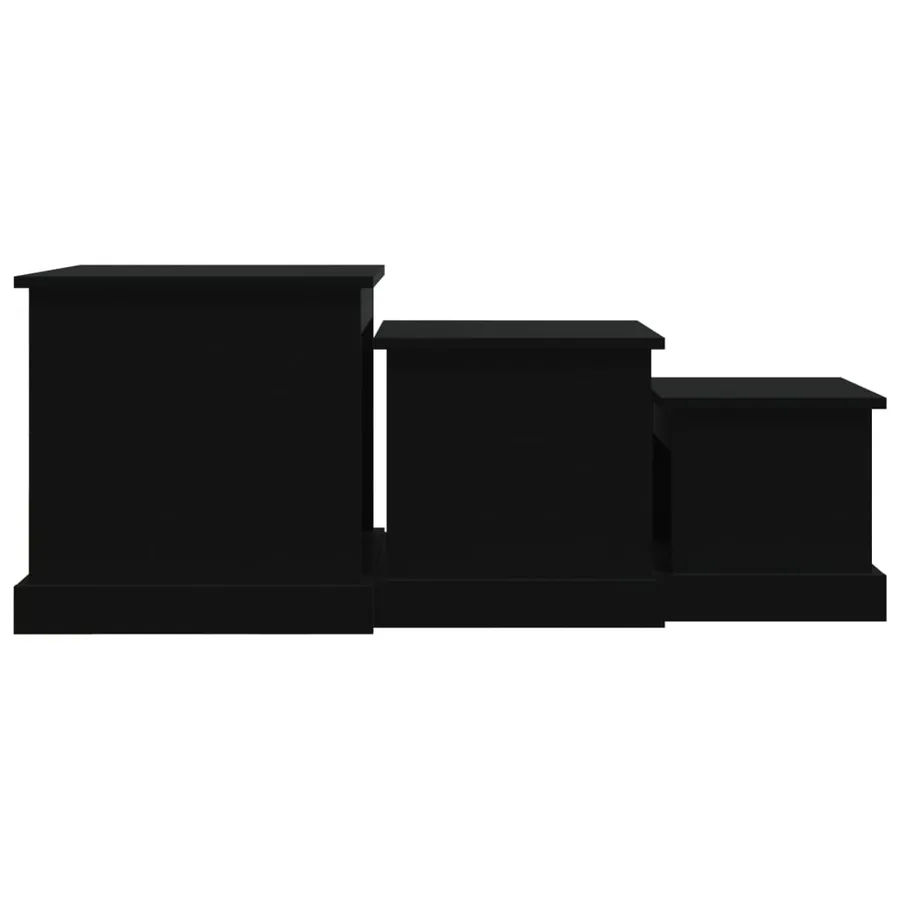 Tables basses 3 pcs noir bois d'ingénierie - 7