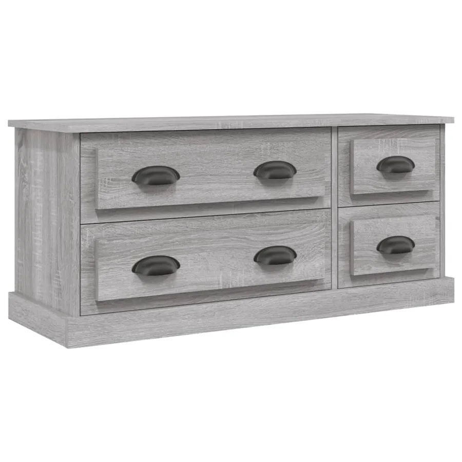 Meuble TV sonoma gris 100x35,5x45 cm bois d'ingénierie - 2
