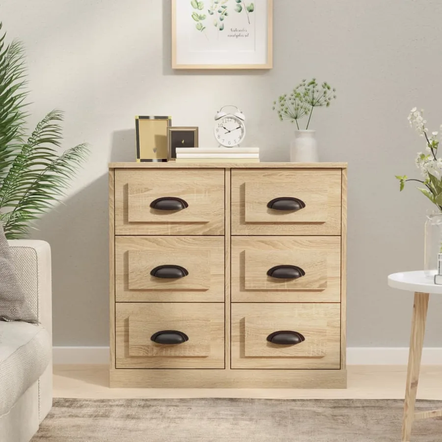 Buffet chêne sonoma 70x35,5x67,5 cm bois d'ingénierie