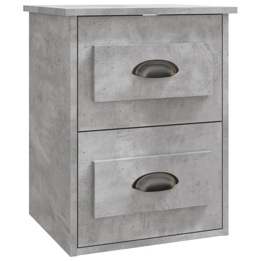 Table de chevet murale gris béton 41,5x36x53 cm - 2