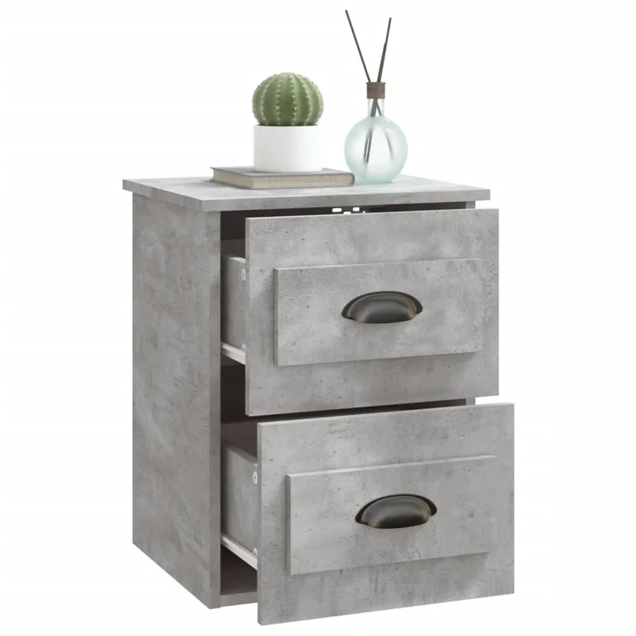 Table de chevet murale gris béton 41,5x36x53 cm - 5