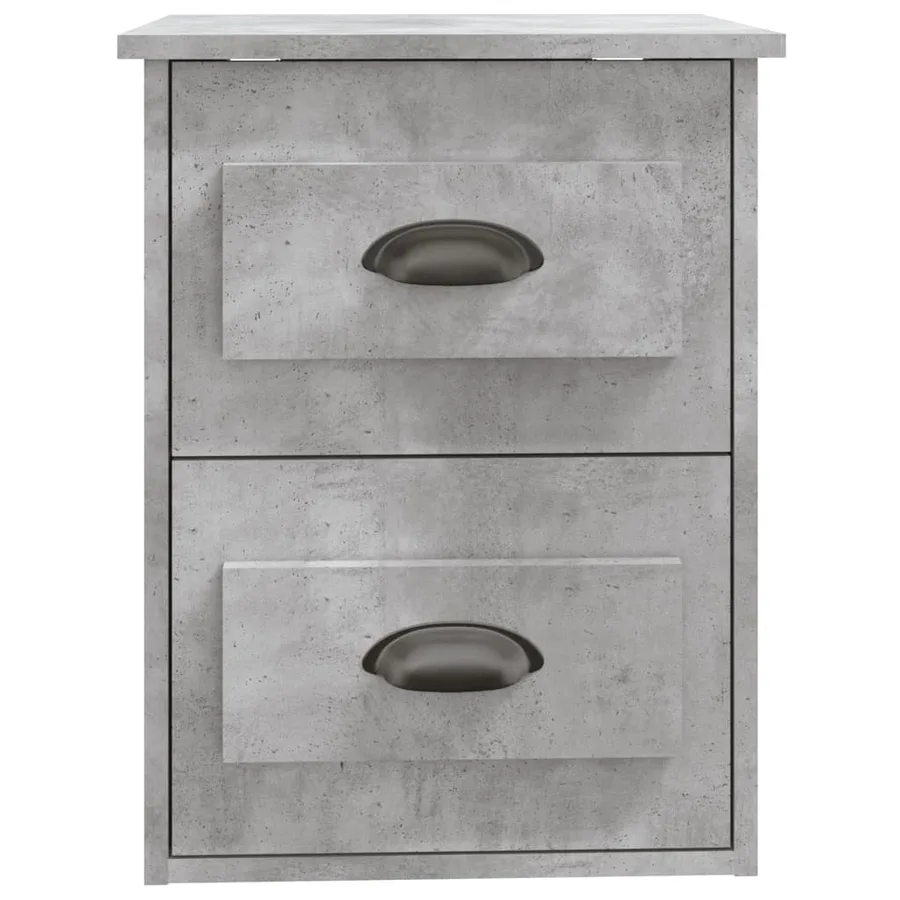 Table de chevet murale gris béton 41,5x36x53 cm - 7