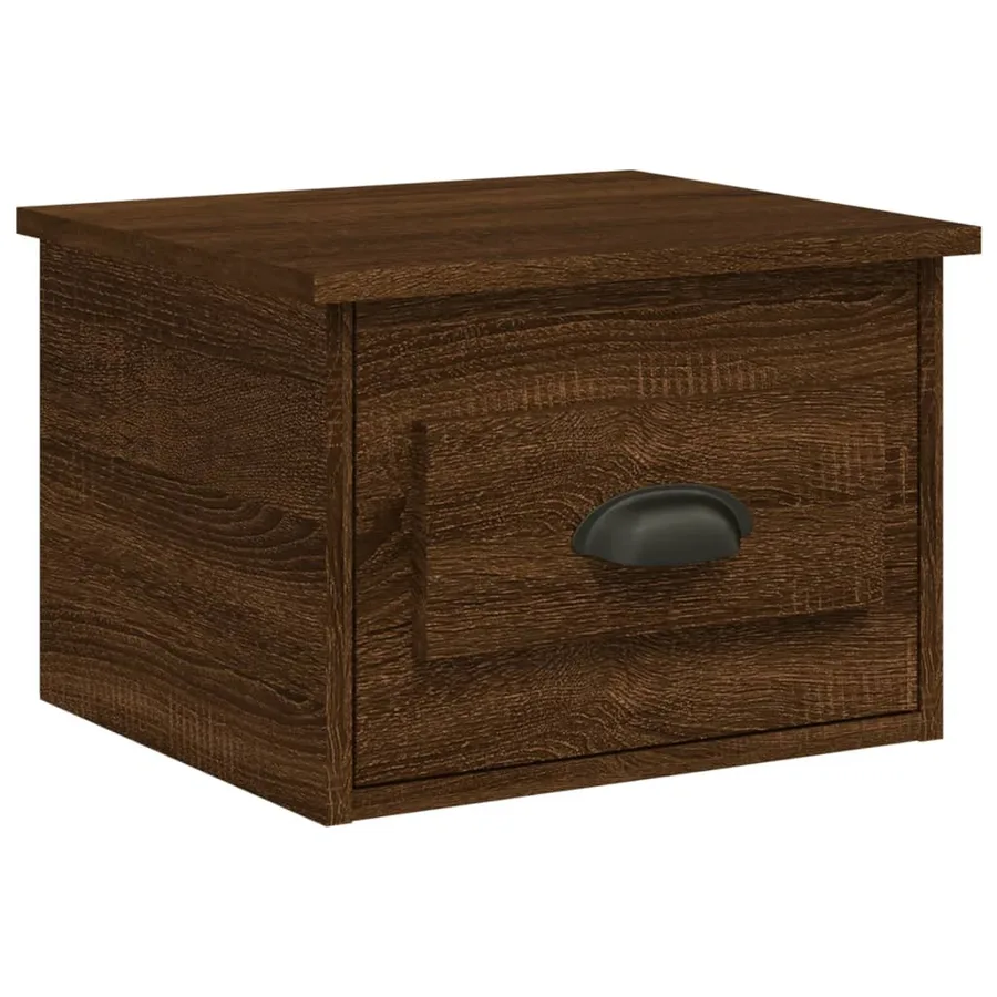 Table de chevet murale chêne marron 41,5x36x28 cm - 2