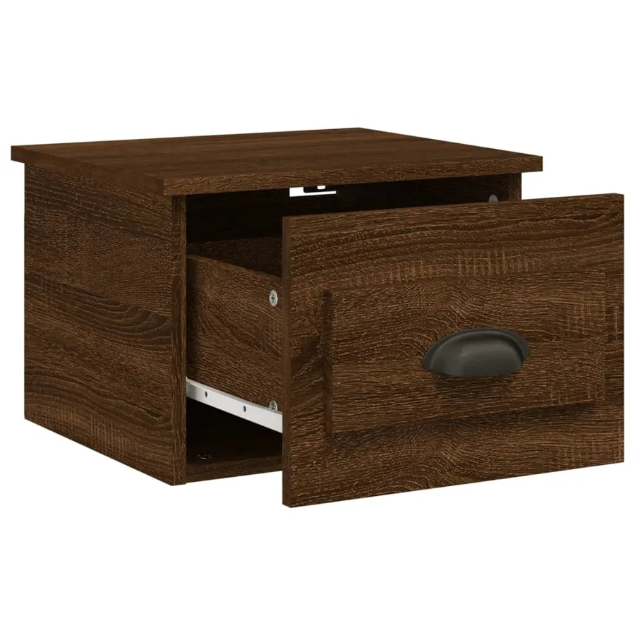 Table de chevet murale chêne marron 41,5x36x28 cm - 5