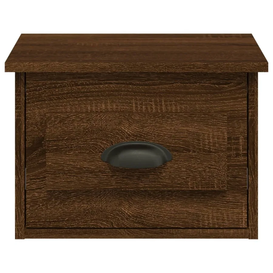 Table de chevet murale chêne marron 41,5x36x28 cm - 6