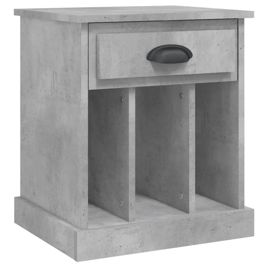 Table de chevet gris béton 43x36x50 cm - 2