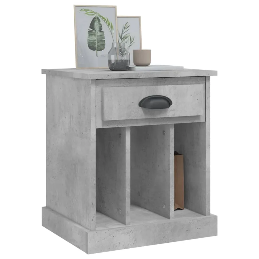 Table de chevet gris béton 43x36x50 cm - 4