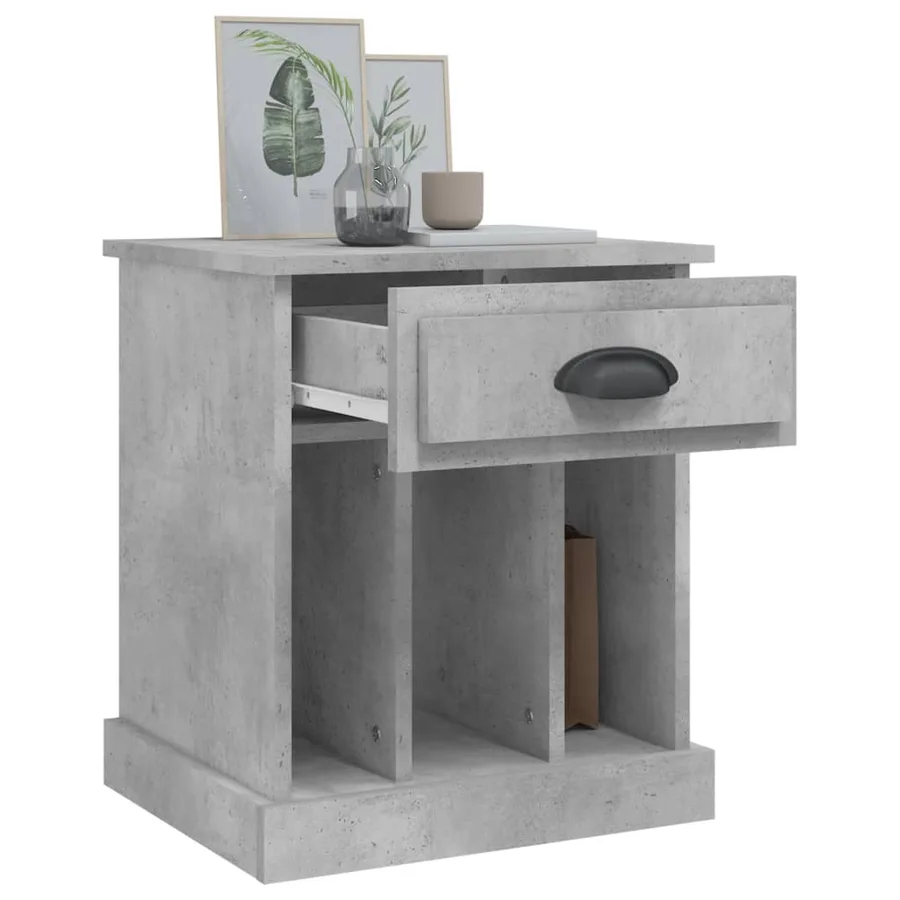 Table de chevet gris béton 43x36x50 cm - 5