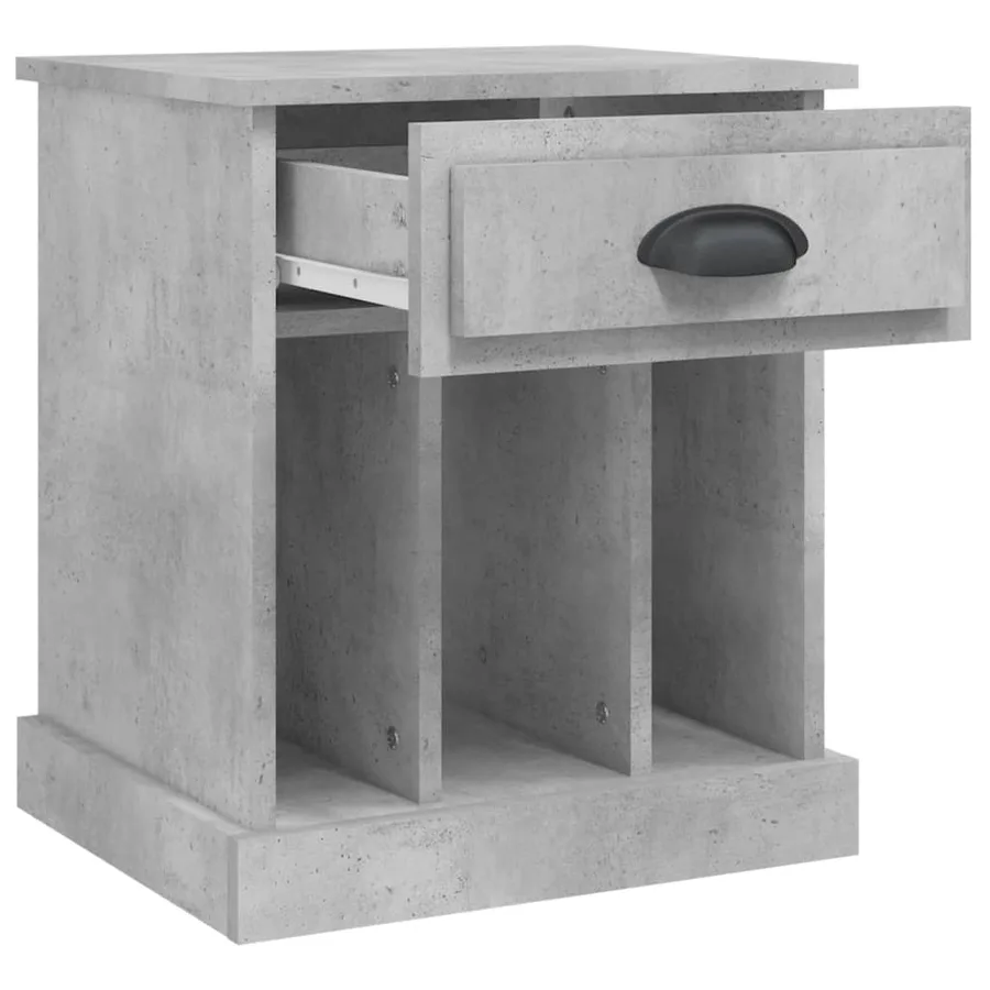 Table de chevet gris béton 43x36x50 cm - 6