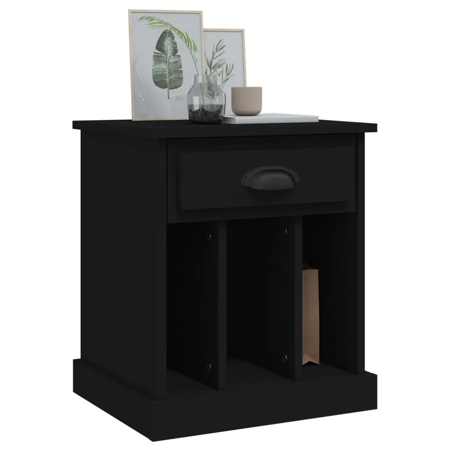 Table de chevet noir 43x36x50 cm - 4