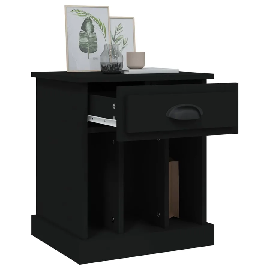 Table de chevet noir 43x36x50 cm - 5
