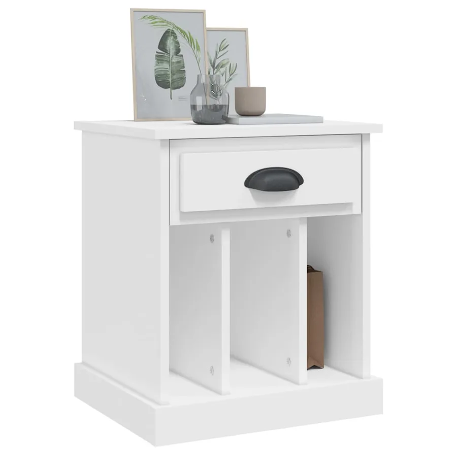 Table de chevet blanc 43x36x50 cm - 4