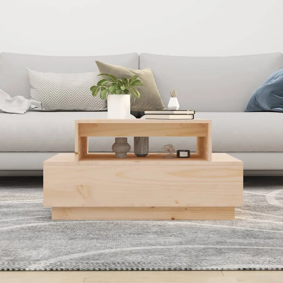 Table basse 80x55x40,5 cm Bois massif de pin - 3