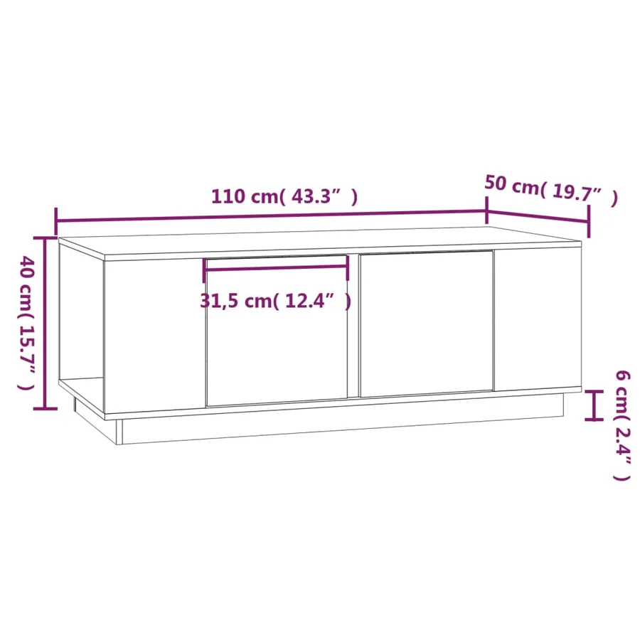 Table basse Marron miel 110x50x40 cm Bois massif de pin - 9