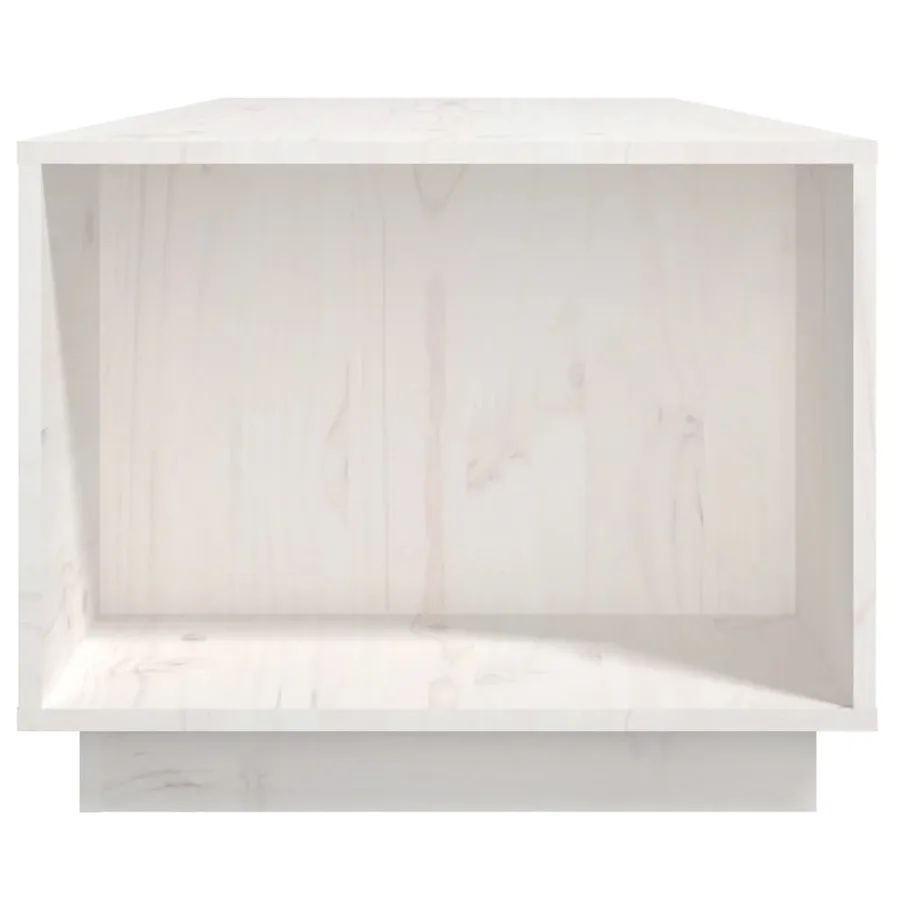 Table basse Blanc 110x50x40 cm Bois massif de pin - 7