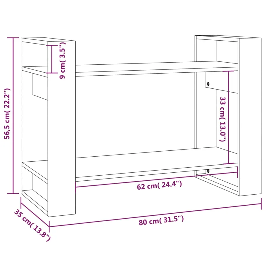 Bibliothèque/Cloison Marron miel 80x35x56,5 cm Pin solide - 8