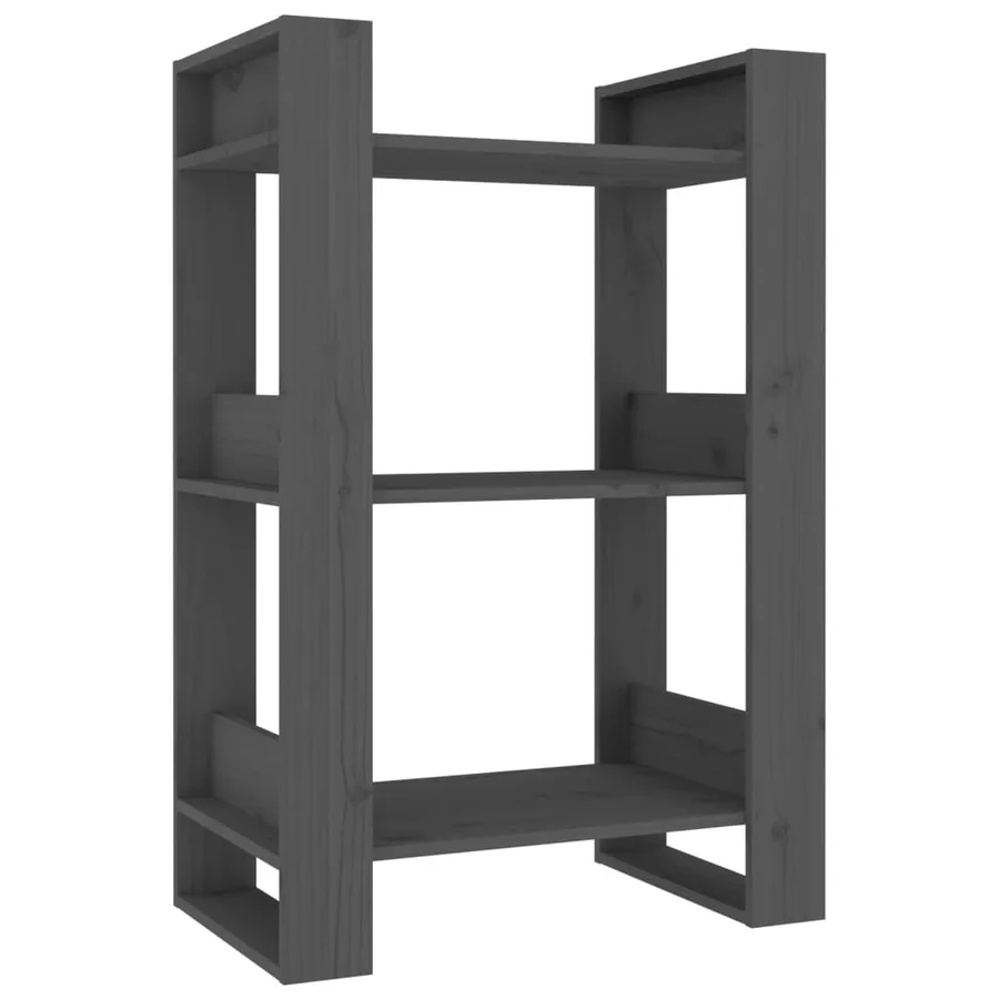 Bibliothèque/Séparateur de pièce Gris 60x35x91 cm Pin massif - 2