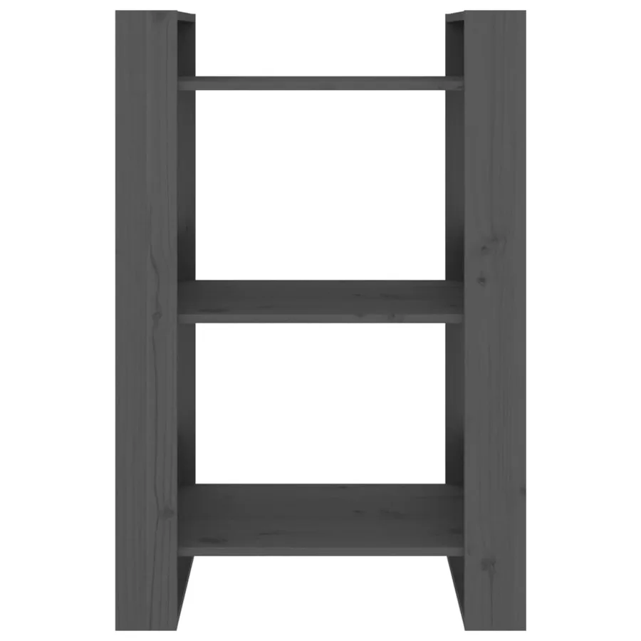 Bibliothèque/Séparateur de pièce Gris 60x35x91 cm Pin massif - 3