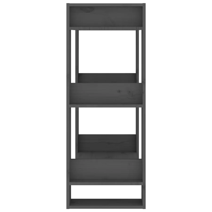 Bibliothèque/Séparateur de pièce Gris 60x35x91 cm Pin massif - 4