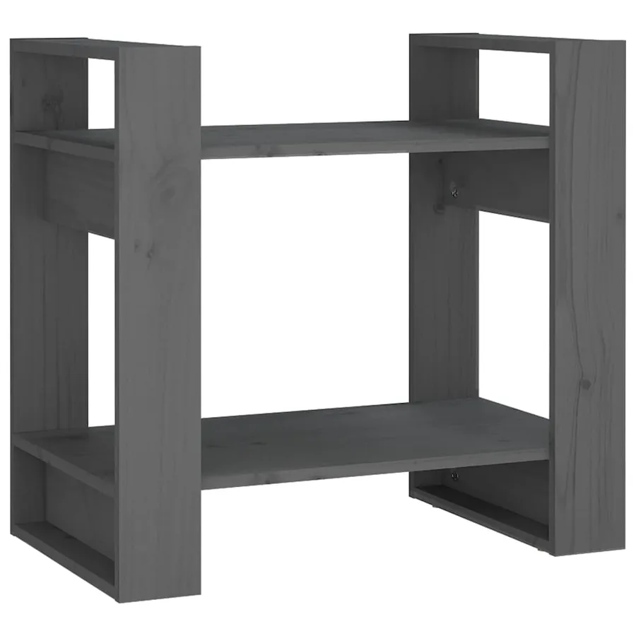 Bibliothèque/Séparateur de pièce Gris 60x35x57 cm Pin massif - 2