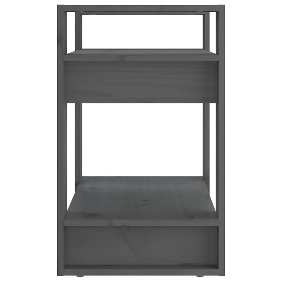 Bibliothèque/Séparateur de pièce Gris 60x35x57 cm Pin massif - 4