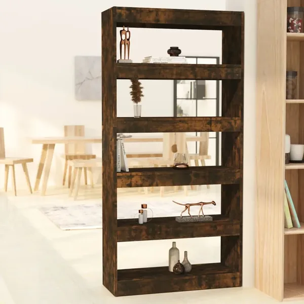 Bibliothèque/Séparateur de pièce Chêne fumé Bois d'ingénierie