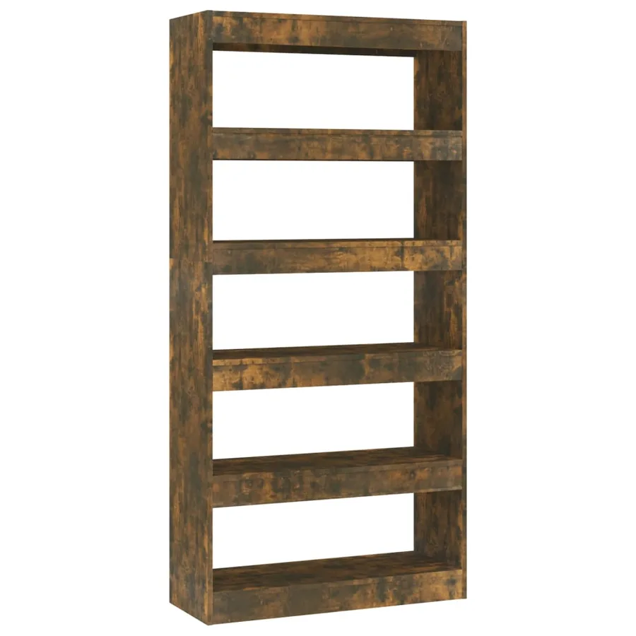Bibliothèque/Séparateur de pièce Chêne fumé Bois d'ingénierie - 2