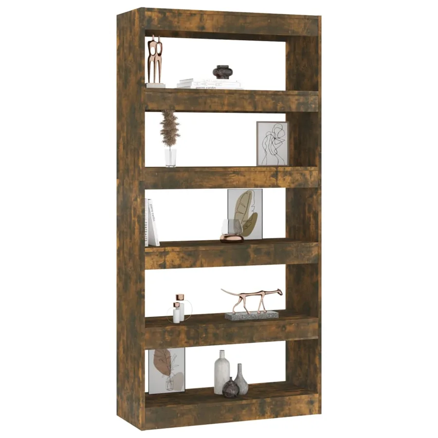 Bibliothèque/Séparateur de pièce Chêne fumé Bois d'ingénierie - 4